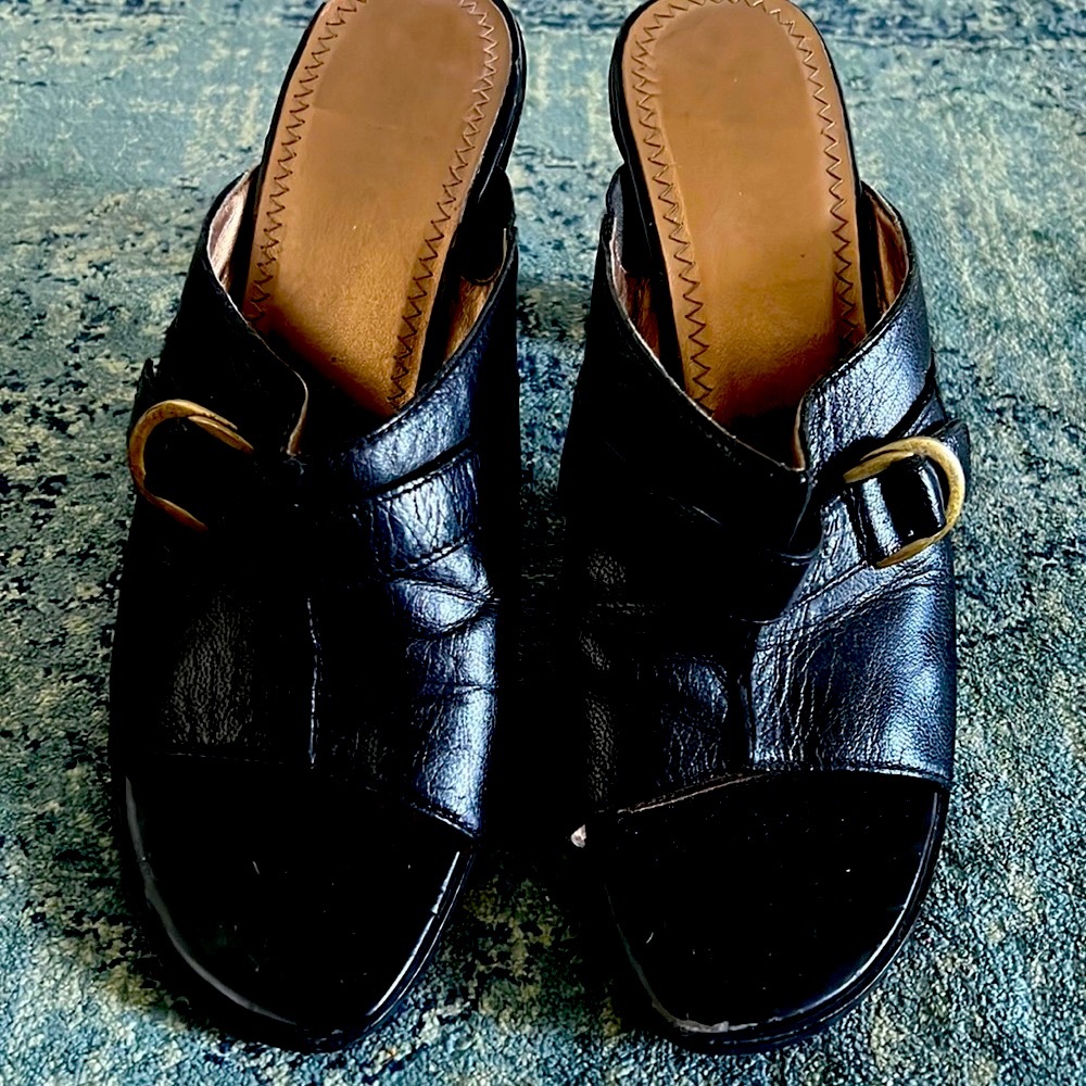 These NEW 4” mules heels are so comfortable, so lightweight w rubber grip bottom
